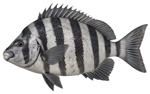 돌돔(Oplegnathus fasciatus) 옆모습 그림