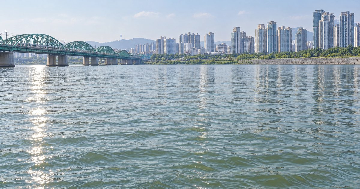 이촌 낚시터 풍경 — 배 위에서 본 모습