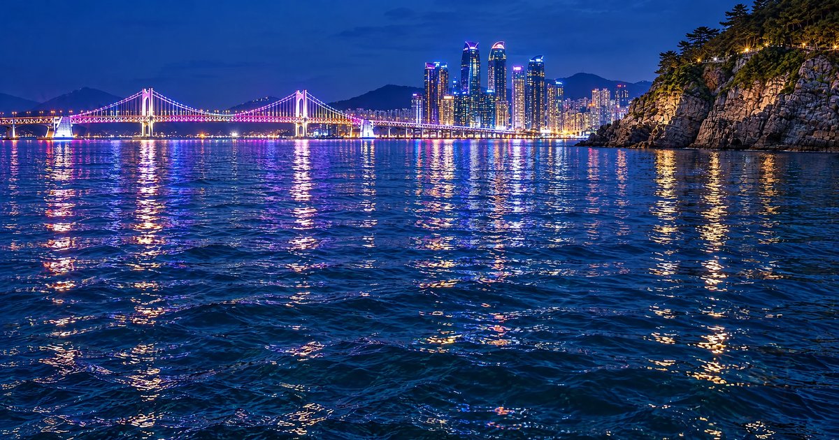 이기대 낚시터 풍경 — 배 위에서 본 모습